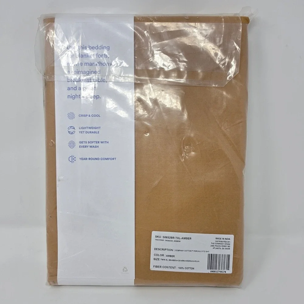 The Company Store Company Cotton Percale Fitted Sheet Amber Twin XL